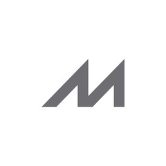 letter m simple geometric arrows line logo vector