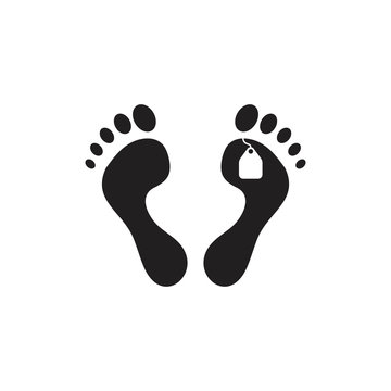 feet label dead body symbol vector