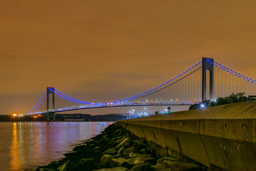 NEW YORK, NY Verrazzano Bridge at night