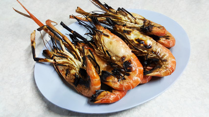 grilled giant river prawn thai food
