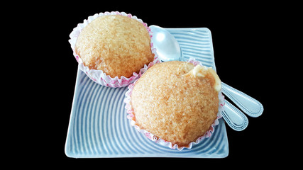 ma lai go, steamed sponge cake, chinese cake isolated on background