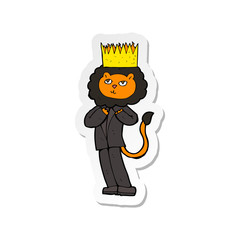 sticker of a cartoon king of the beasts