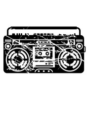 Ghettoblaster kratzer risse musik player retro party feiern 80er 90er 70er rapper gangster laut club disko dj spielen kasten groß boxen radio kassette cd alt opa tanzen clipart