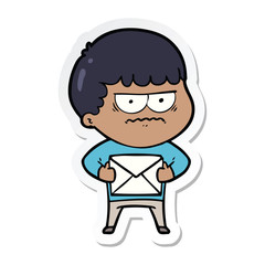 sticker of a cartoon annoyed man