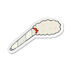 sticker of a cartoon marijuana cigarette