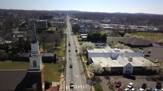 Church in Small Town America....4k...Thomasville, North Carolina.