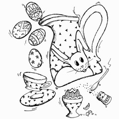 happy easter, sketch doodle