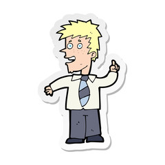 sticker of a cartoon man with idea