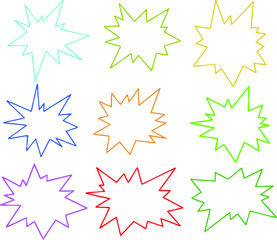 Obraz premium Colorful Rough sketch of the exploding frame set