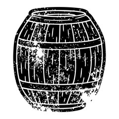 grunge icon drawing of a wooden barrel
