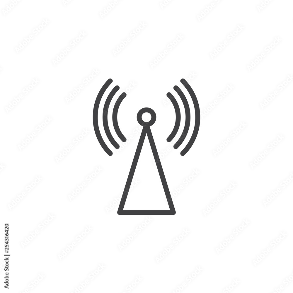 Poster wifi signal line icon. linear style sign for mobile concept and web design. wireless internet antenn