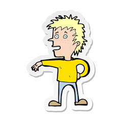 sticker of a cartoon man making dismissive gesture