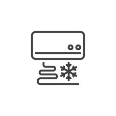 Air conditioner line icon. linear style sign for mobile concept and web design. Cool air conditioning outline vector icon. Symbol, logo illustration. Pixel perfect vector graphics