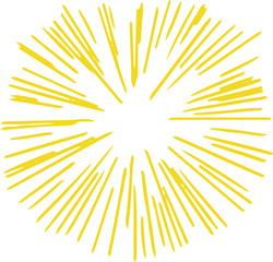 Yellow Rough sketch of dazzling light