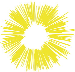 Yellow Rough sketch of dazzling light