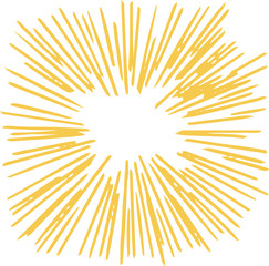 Yellow Rough sketch of dazzling light