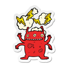 sticker of a cartoon space alien