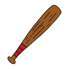 cartoon doodle of a baseball bat