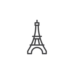 Eiffel Tower line icon. linear style sign for mobile concept and web design. Paris travel outline vector icon. Symbol, logo illustration. Pixel perfect vector graphics