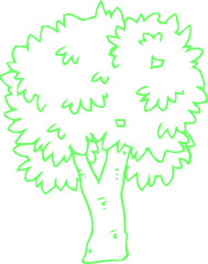 Green Rough sketch of tree