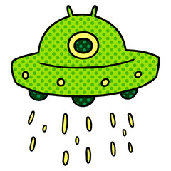 cartoon doodle of an alien ship