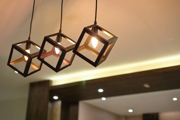 warm light in lamp of modern interior design decoration in home