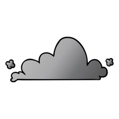 gradient cartoon doodle of a white cloud
