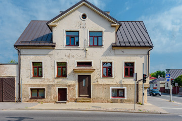 Facade of big house in the old town
