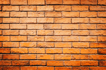 Close up old red stone brick wall texture background