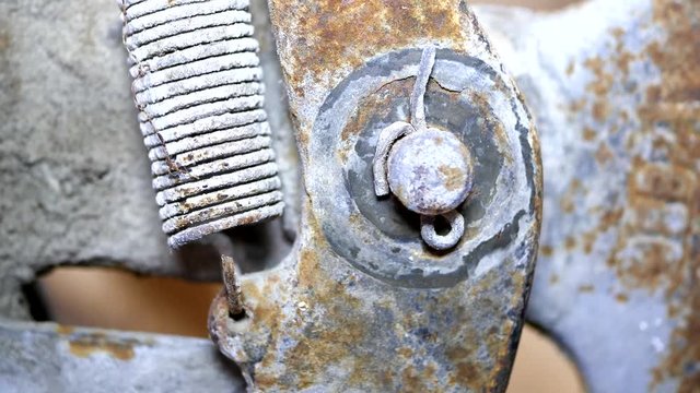 Mechanical Spring Beside Cotter Pin In Operation