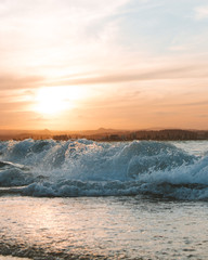 waves crashing on shore 