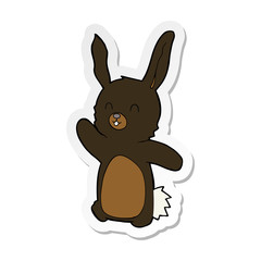 sticker of a cartoon happy rabbit
