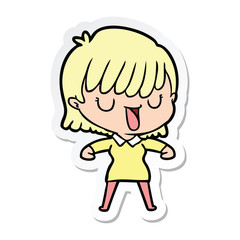 sticker of a cartoon woman