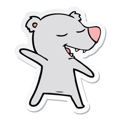 sticker of a cartoon bear