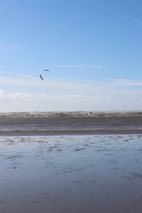 kite surfing on beach