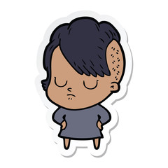 sticker of a cartoon woman