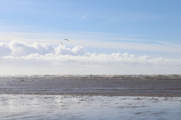 kite surfing on beach