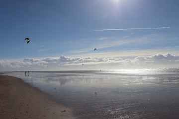 kite surfing on beach