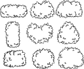 Monochrome Rough sketch of grassy set