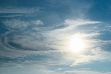 Obraz premium sun on blue sky and white cloud