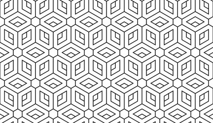 Abstract geometric pattern. A seamless vector background. White and black ornament. Graphic modern pattern. Simple lattice graphic design