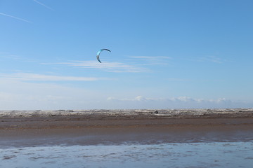 kite surfing in the sea