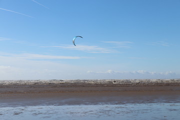 kite surfing in the sea