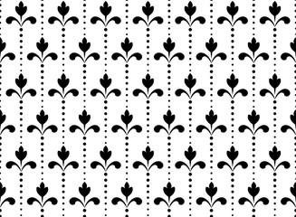 Flower geometric pattern. Seamless vector background. White and black ornament. Ornament for fabric, wallpaper, packaging, Decorative print