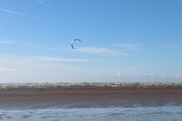 kite surfing in the sea
