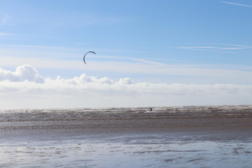 kite surfing on beach