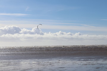 kite surfing on beach