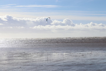 kite surfing on beach