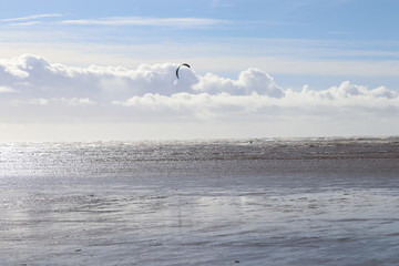 kite surfing on beach
