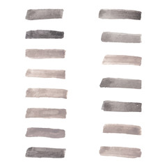 set of brown paint water color brushes stroke